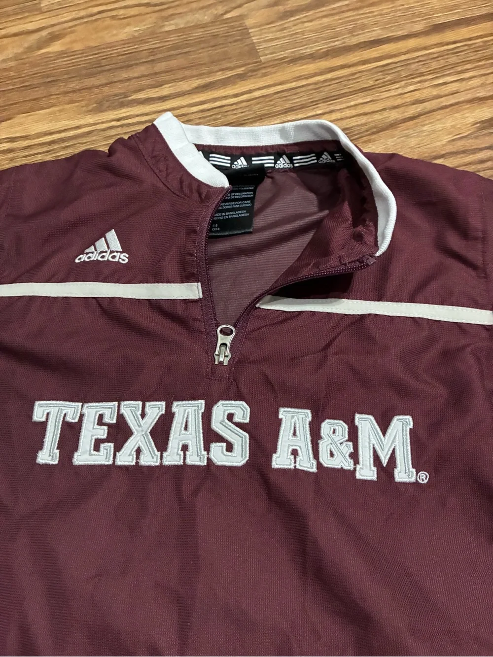 adidas Maroon and White Athletic Jacket